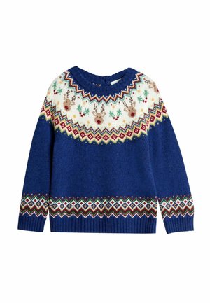 REGULAR FIT - CHRISTMAS FAIR ISLE  - Svetrík - navy blue reindeer