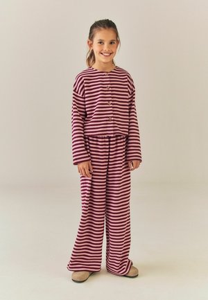 Next, REGULAR FIT - STRIPE CARDIGAN SET - Trousers - pink