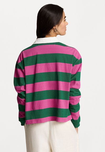 Polo Ralph Lauren RUGBY LONG SLEEVE - Μπλούζα με μακριά μανίκια - vermont green/vivid pink