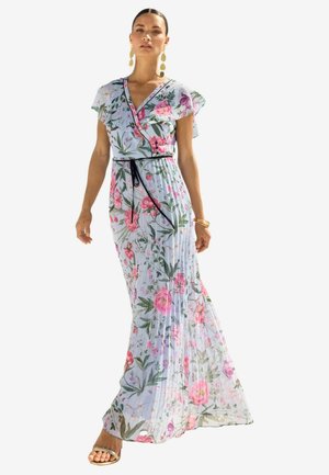 REGULAR FIT - PRINTED PLEATED CONTRAST TIPPING - Maxi šaty - blue floral