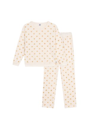 Petit Bateau MIT GOLDFARBENEN HERZEN SET - Pyjama - milk dore