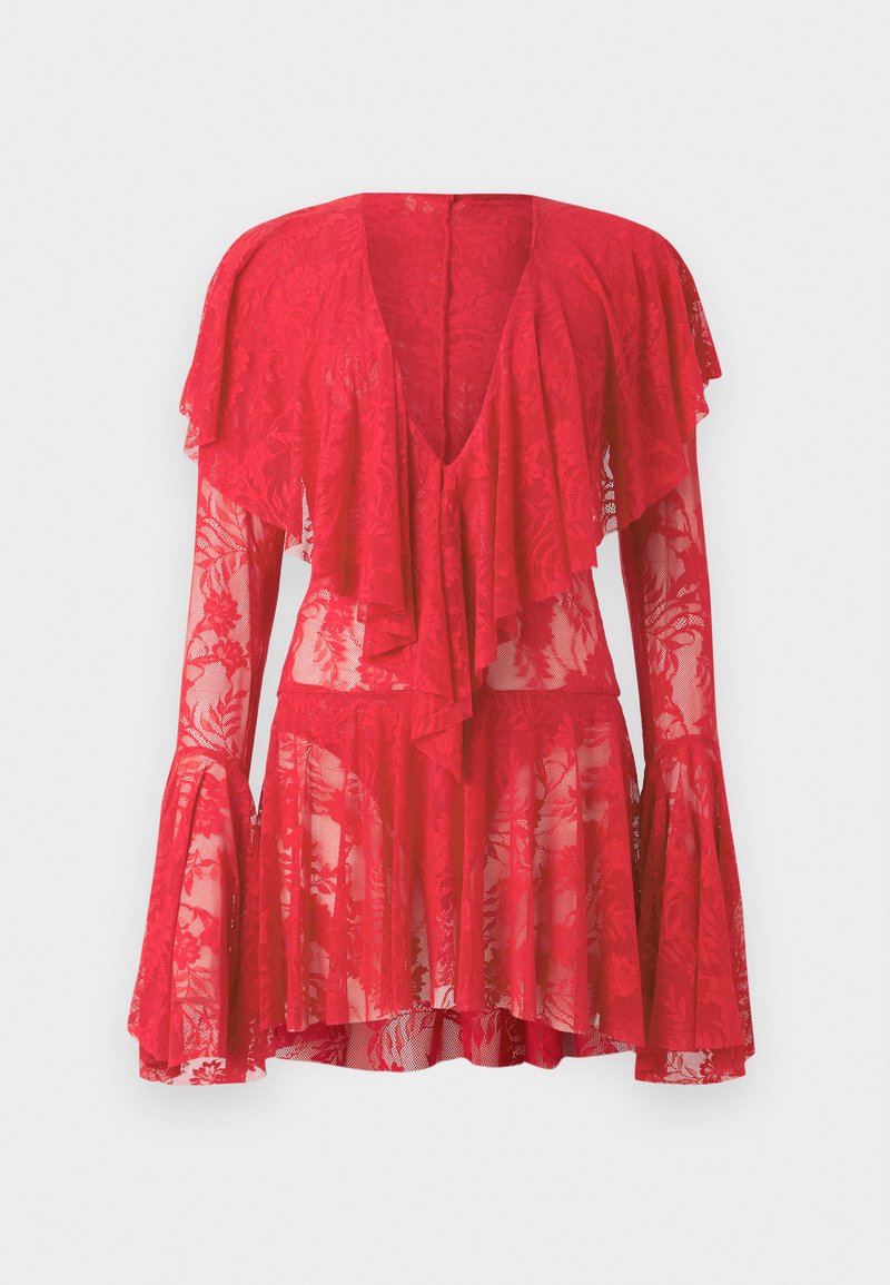 Norma Kamali LONG SLEEVE DEEP RUFFLE MINI DRESS - Rochie cocktail ...