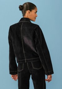 Next ZIP FRONT - REGULAR FIT - Denim jacket - navy blue flocked