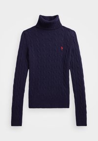 WOOL CASHMERE CABLE ROLL NECK JUMPER - Džemper - hunter navy