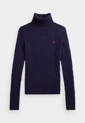 Polo Ralph Lauren WOOL CASHMERE CABLE ROLL NECK JUMPER - Neule - hunter navy