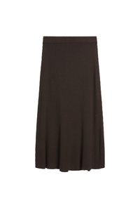 LONG RIBBED KNIT - Maxirock - brown