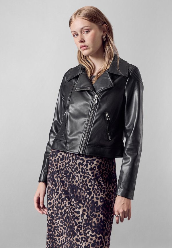 BIKER - Kunstlederjacke - schwarz