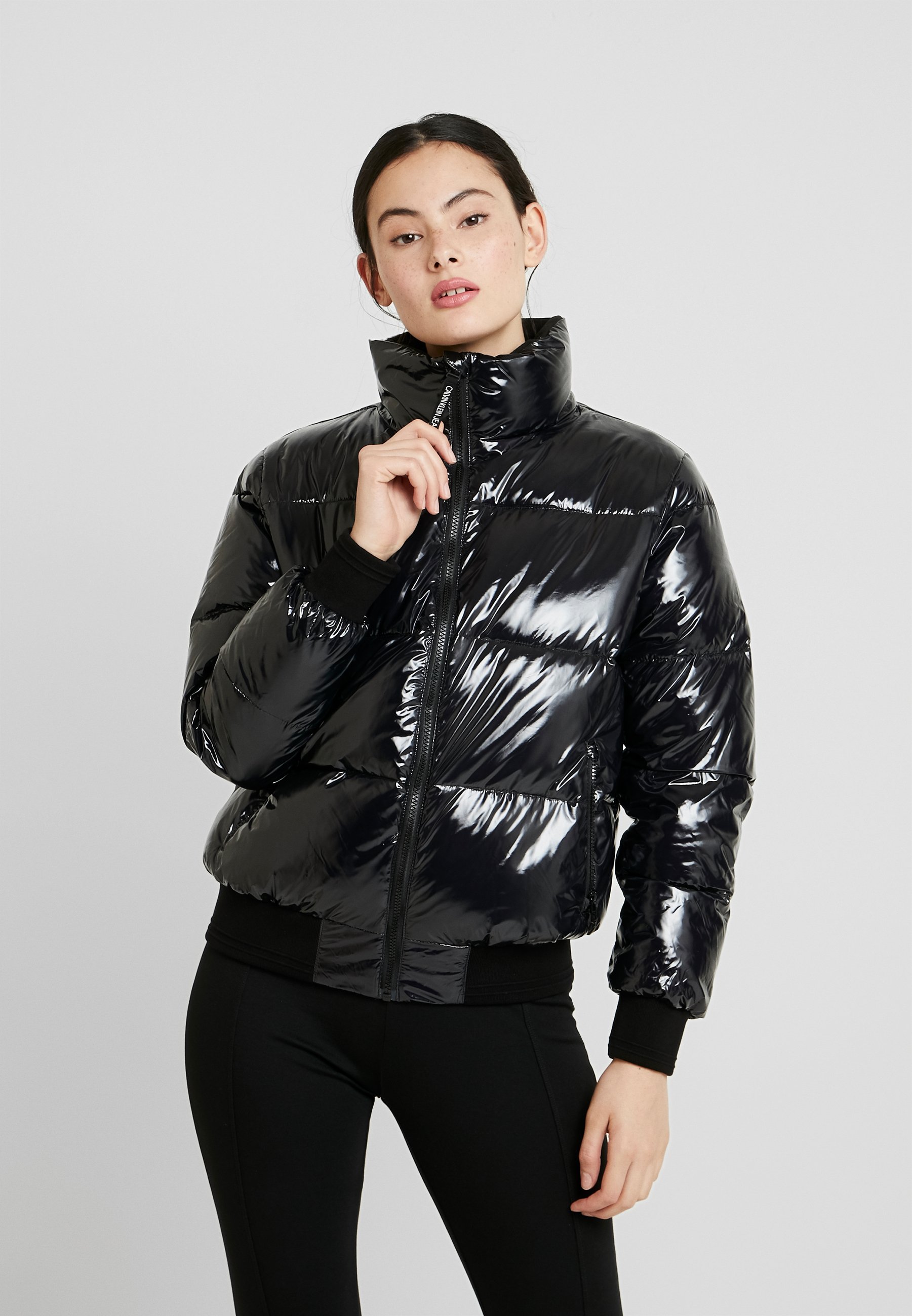 calvin klein glossy puffer jacket