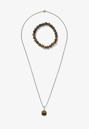 Next GIFTING WRISTWEAR TIGERS EYE BEADED SET - Grandinėlė - brown