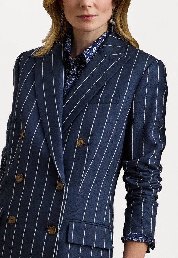 Striped Double Breasted Blazer - Blazer2