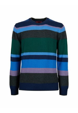 CREW-NECK WITH STRIPES - Strickpullover - blu tifone