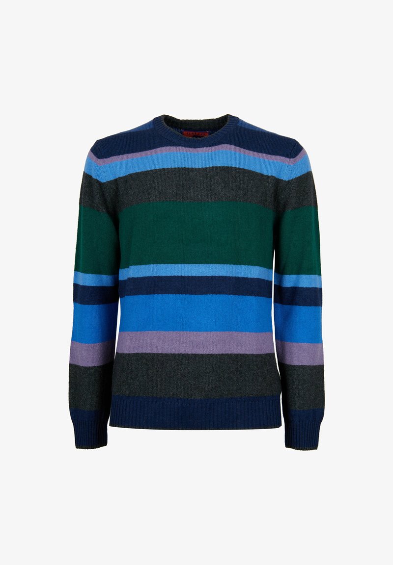 Gallo CREW-NECK WITH STRIPES - Maglione - blu tifone