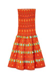 Never Fully Dressed SAHARA SHIRRED PIPER SKIRT - Jupe longue - orange