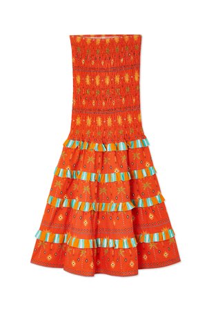 Never Fully Dressed SAHARA SHIRRED PIPER SKIRT - Maxirock - orange