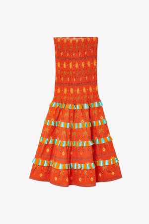 Never Fully Dressed SAHARA SHIRRED PIPER SKIRT - Maxi skirt - orange