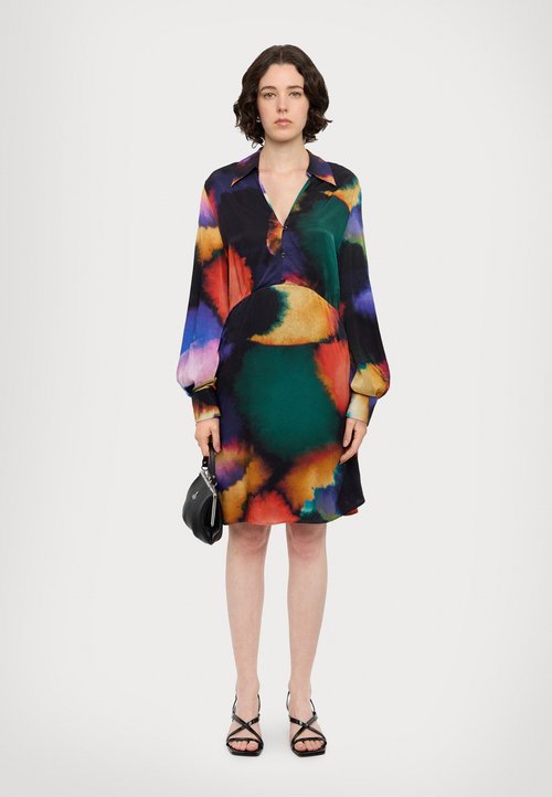 Dearyu Donne Africane Stampa Floreale Plissettato Corto Midi Dress Spalla Obliqua Abiti Collo Limitata Estate Multi-Senso Dress - Foto 11