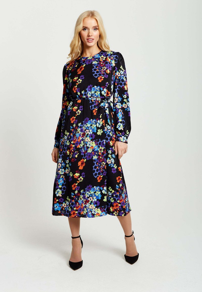 Liquorish SPECKLE FLORAL - Day dress - black