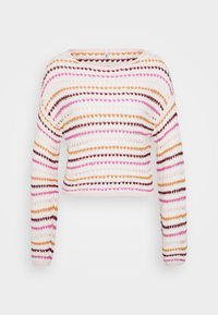 ONLGEENA SHORT STRIPE BOATNECK - Jumper - cloud dancer/karanda/fuchsia/mauve/flame