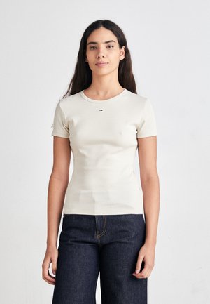 Tommy Jeans SLIM ESSENTIAL  - Print T-shirt - newsprint