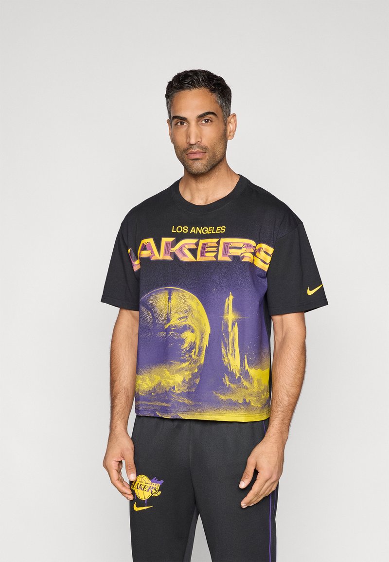 Nike Performance LOS ANGELES LAKERS BOXY - Triko s potiskem - black