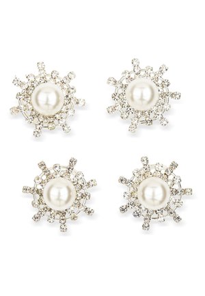 CURLIES WITH STRASS AND BEAD 4 PACK - Accessori capelli - silver coloured