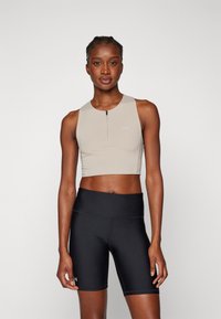 ICANIWILL MIRAGE CROPPED ZIP TANK TOP - Topper - light cool brown