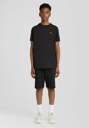Lyle & Scott, LYLE & SCOTT SS T-SHIRTS JACQUARD TAPE T-SHIRT - Print T-shirt - z jet black