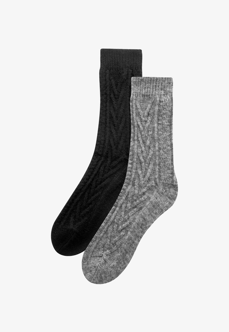 Next 2 PACK THICK CABLE - Kojinės - black grey
