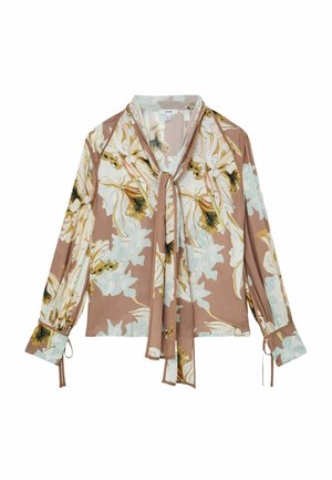 REGULAR FIT - MAGGIE FLORAL-PRINT TIE-NECK - Pluus - pink ivory