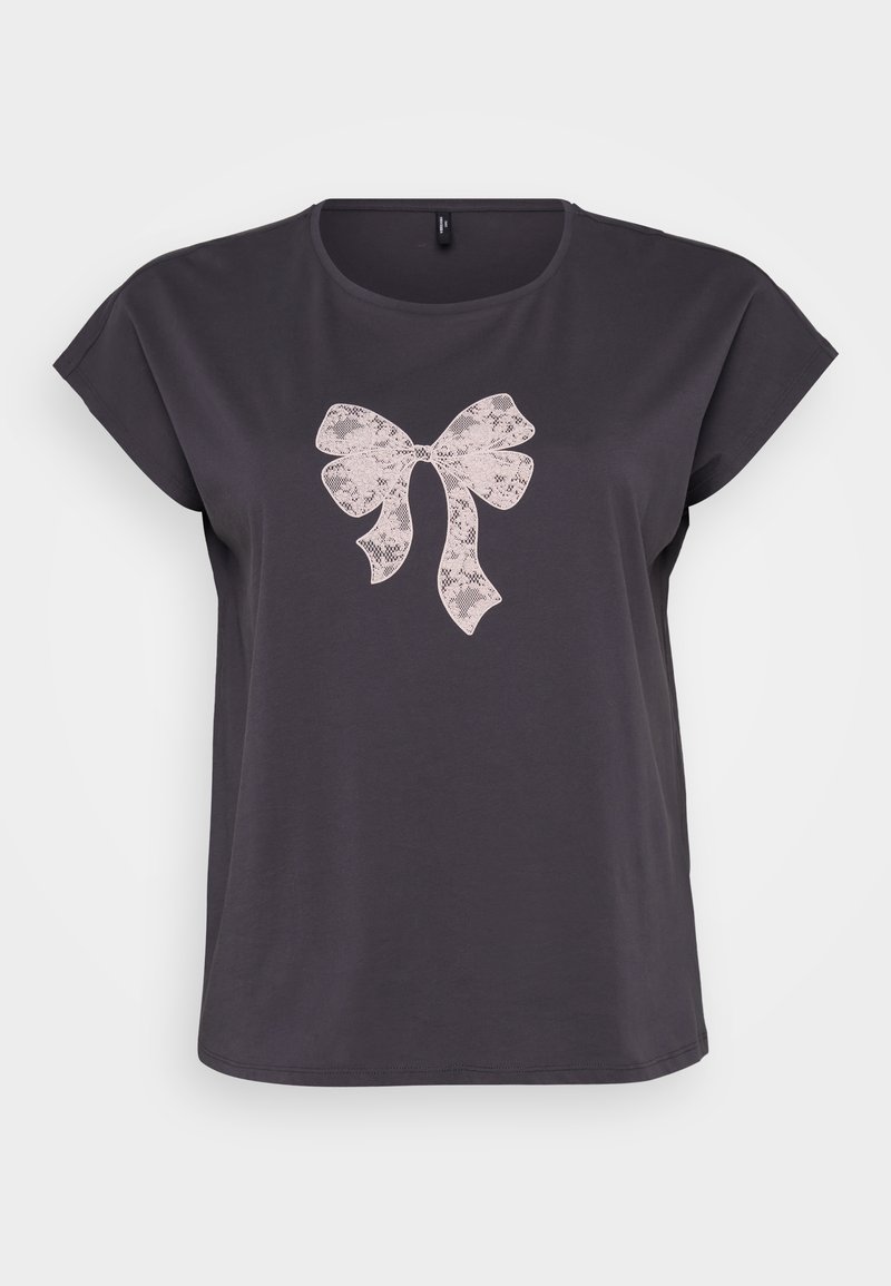 Vero Moda Curve T-shirt print donkergrijs