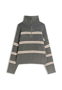 HIGH NECK ZIP - Trui - grey