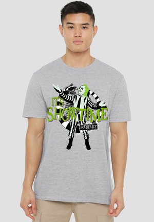 Cotton Soul, BEETLEJUICE/ITS SHOWTIME - Print T-shirt - mottled light grey