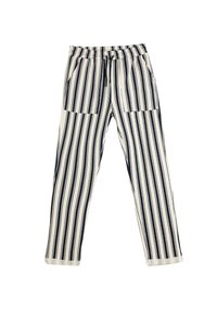 Gestreepte broek met een elastische tailleband,Featuring verticale marineblauwe en witte strepen, twee zijzakken en een ontspannen pasvorm.