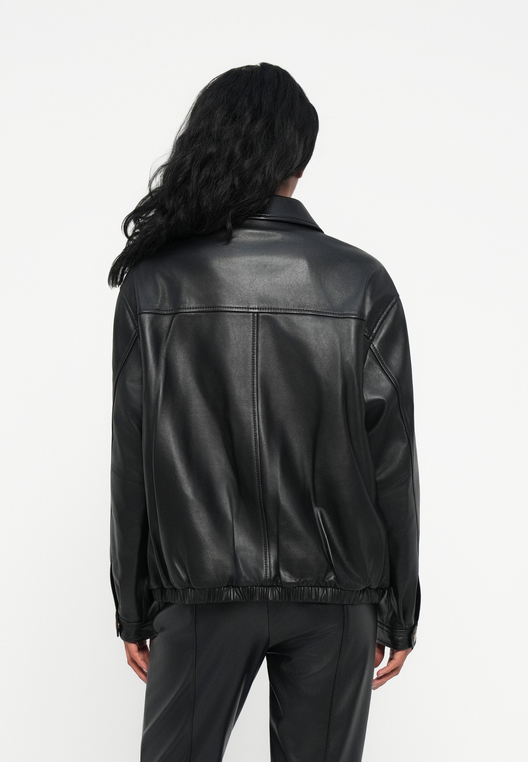 COACH HERITAGE JACKET - Leather jacket - black - Zalando.co.uk
