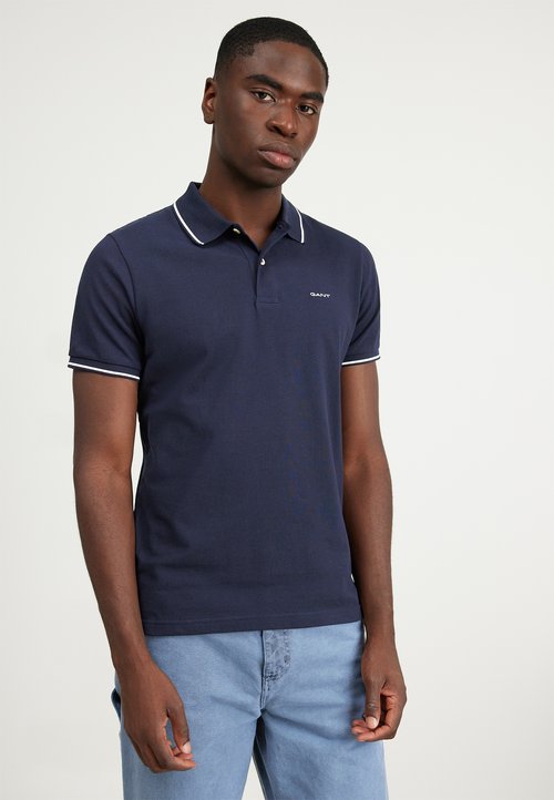 Gant Men Blue Block Print Polo Tshirt