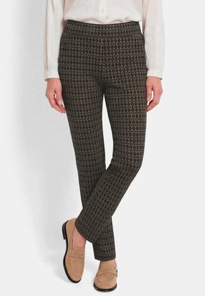 GOLDNER, SCHLUPFHOSE CARLA PETITE - Stoffhose - black   beige   patterned