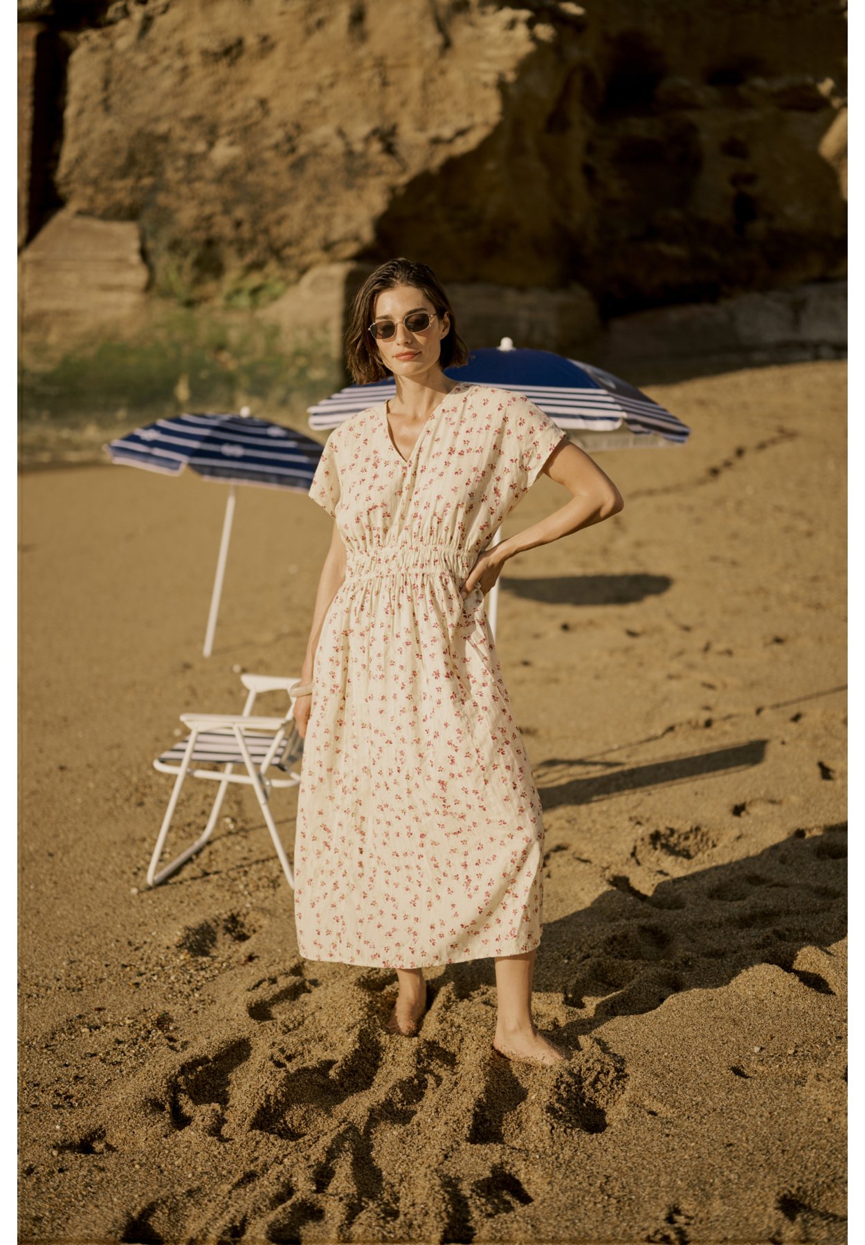 Culture Day dress - offwhite rosa flower/beige - Zalando
