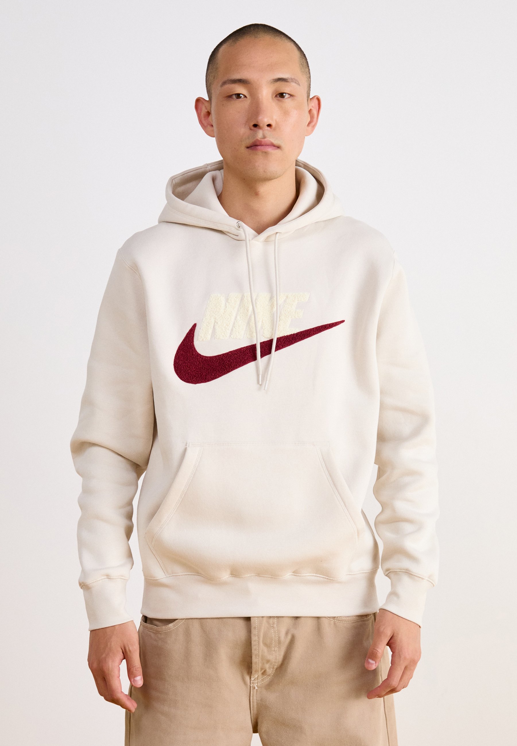 white fuzzy nike hoodie