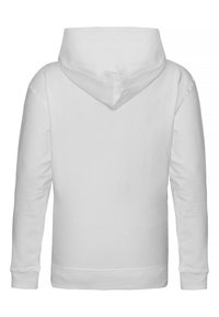 Valge kapuutsiga sviiter, mis on valmistatud sujuvast puuvillasegusest materjalist. Omab känguru taskut, soonikkoed ja lõdva, veidi üle mõõtude sobiva lõike.