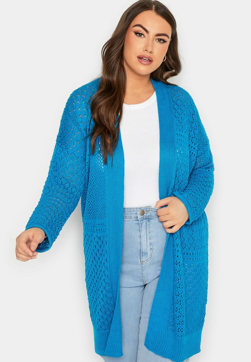 Yours Clothing POINTELLE LONGLINE Vest blue/blauw Zalando.nl