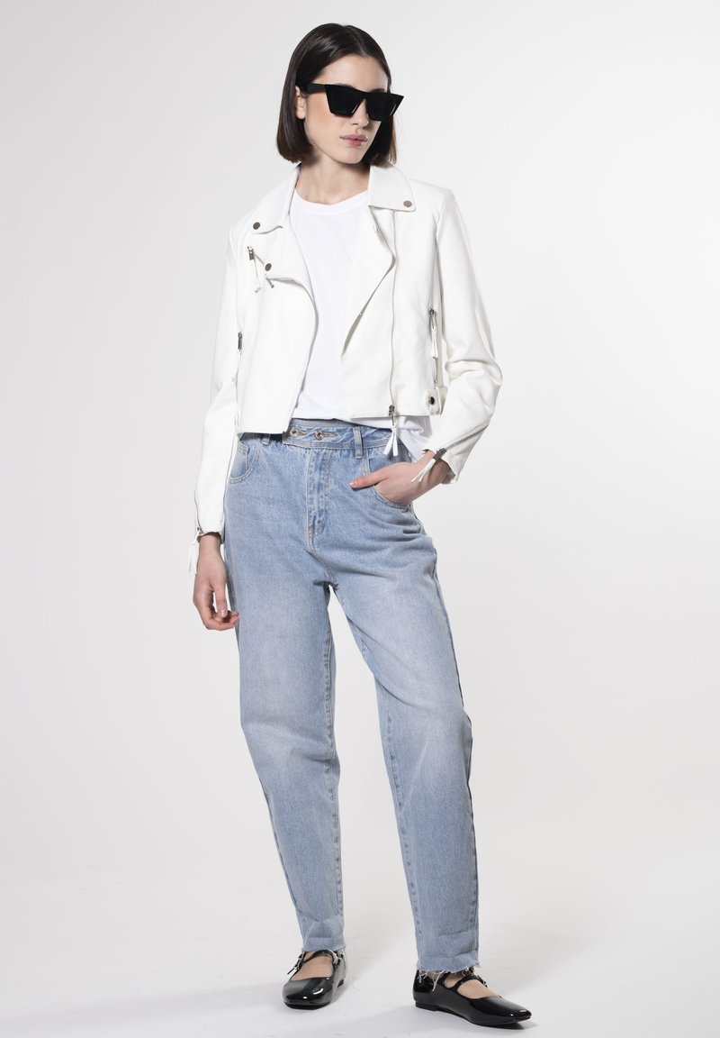 INFLUENCER BIKER Kunstlederjacke white/weiß Zalando