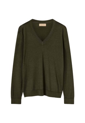 Falconeri, ULTRAFINE WITH V-NECK - Strickpullover - dark green