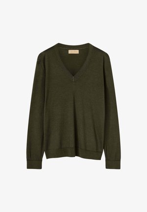 Falconeri, ULTRAFINE WITH V-NECK - Strickpullover - dark green