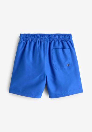 Jasnoniebieskie szorty wykonane z lekkiego materiału. Posiadają elastyczny pas i tylnią kieszeń z ozdobnym guzikiem.