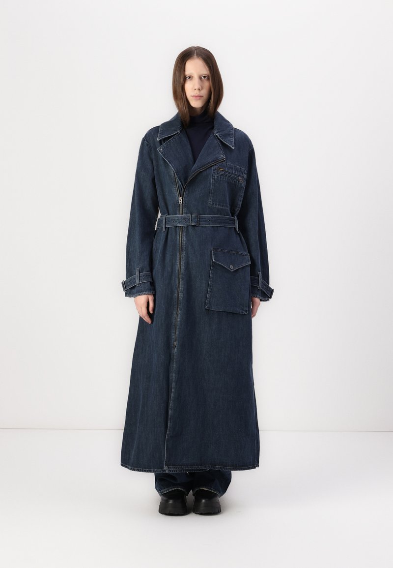 G-STAR LONG BIKER TRENCH - Καμπαρντίνα - worn in indigo gear