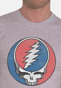 Paradiso Clothing GRATEFUL DEAD STEAL YOUR FACE - Print T-shirt - mottled light grey/light blue/light red