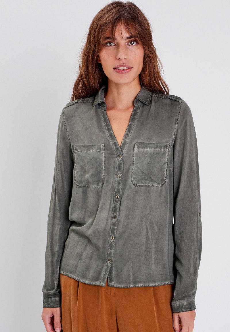 BONOBO Jeans MIT LANGEN ÄRMELN - Chemisier - vert kaki/kaki - ZALANDO.FR