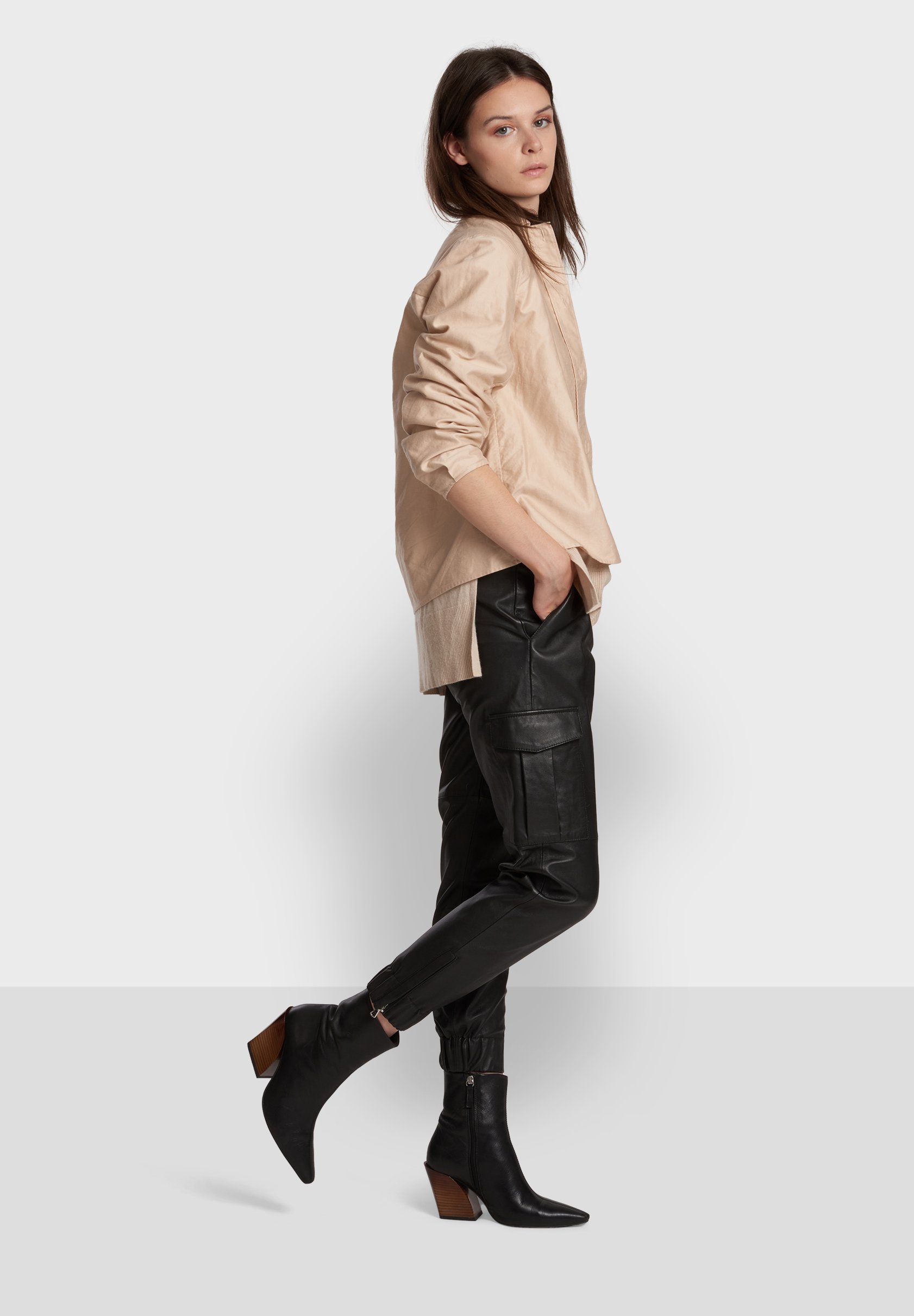 Oakwood CARGO - Leren broek - black/Zwart - Zalando.nl