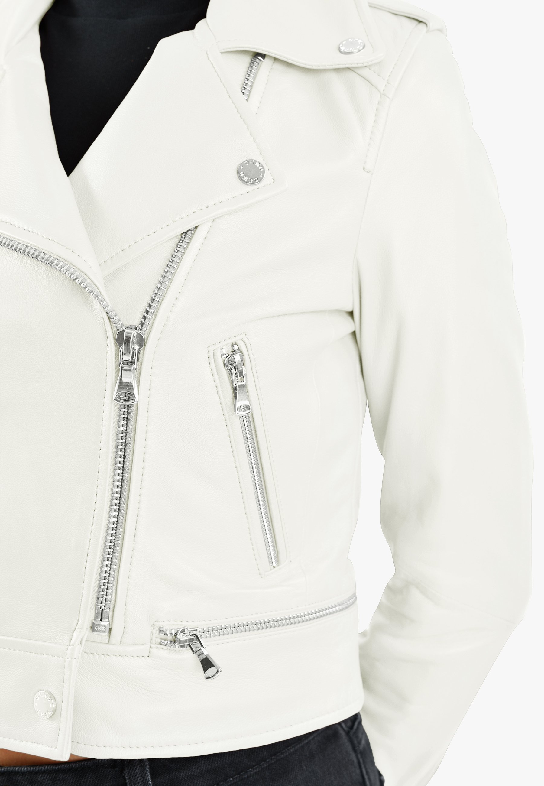 Oakwood YOKO - Leather jacket - white - Zalando