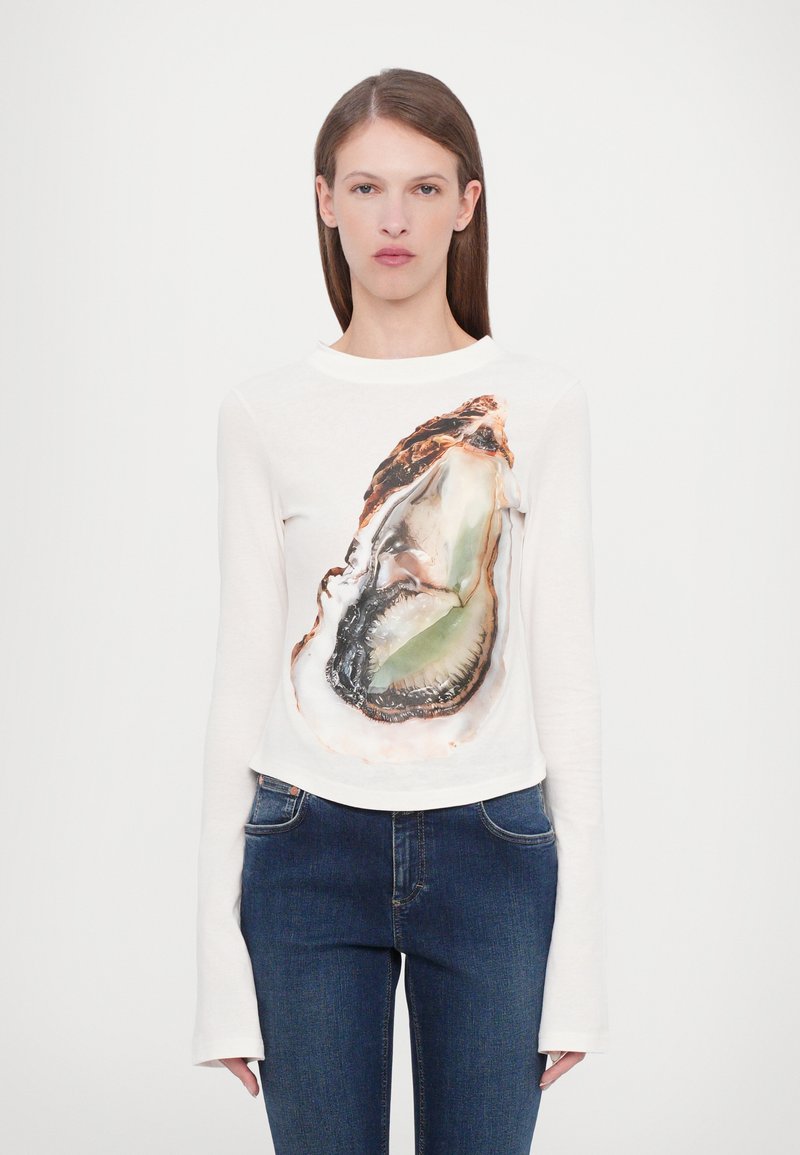 A.W.A.K.E. MODE OYSTER GRAPHIC LONG SLEEVE TEE - T-shirt à manches longues - off white